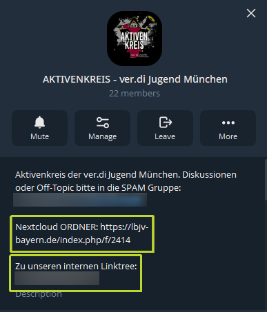 In der Gruppenbeschreibung zu finden